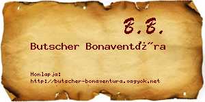 Butscher Bonaventúra névjegykártya